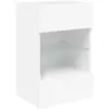 vidaXL Meuble TV mural avec lumières LED blanc 40x30x60,5 cm