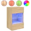 vidaXL Meuble TV mural avec lumières LED chêne sonoma 40x30x60,5 cm