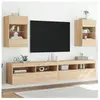vidaXL Meubles TV muraux lumières LED 2 pcs chêne sonoma 40x30x60,5 cm