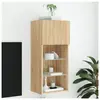 vidaXL Meuble TV avec lumières LED chêne sonoma 40,5x30x90 cm
