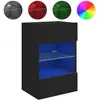 vidaXL Meuble TV mural avec lumières LED noir 58,5x30x60,5 cm
