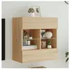 vidaXL Meuble TV mural avec lumières LED chêne sonoma 58,5x30x60,5 cm