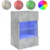 vidaXL Meuble TV mural avec lumières LED gris béton 58,5x30x60,5 cm