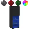 vidaXL Meuble TV avec lumières LED noir 40,5x30x102 cm