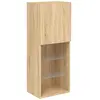vidaXL Meuble TV avec lumières LED chêne sonoma 40,5x30x102 cm