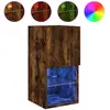 vidaXL Meuble TV avec lumières LED chêne fumé 40,5x30x102 cm