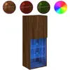 vidaXL Meuble TV avec lumières LED chêne marron 40,5x30x102 cm