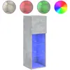 vidaXL Meuble TV avec lumières LED gris béton 30,5x30x102 cm