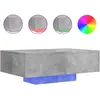 vidaXL Table basse avec lumières LED gris béton 100x100x31 cm
