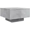 vidaXL Table basse avec lumières LED gris béton 55x55x31 cm 836577