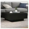vidaXL Table basse avec lumières LED noir 80x80x31 cm