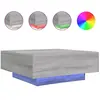 vidaXL Table basse avec lumières LED sonoma gris 80x80x31 cm