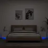 vidaXL Tables de chevet murales avec lumières LED 2 pcs blanc