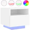 vidaXL Table de chevet avec lumières LED blanc 40x39x37 cm