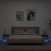 vidaXL Armoires de chevet avec lumières LED 2 pcs gris béton