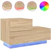 vidaXL Table de chevet avec lumières LED chêne sonoma 70x36x40,5 cm