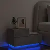 vidaXL Table de chevet avec lumières LED gris béton 70x36x40,5 cm
