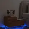vidaXL Table de chevet avec lumières LED chêne marron 70x36x40,5 cm