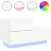 vidaXL Table de chevet avec lumières LED blanc 70x36x40,5 cm