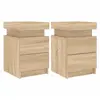 vidaXL Tables de chevet et lumières LED 2 pcs chêne sonoma 35x39x55 cm
