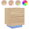vidaXL Armoire de chevet avec lumières LED chêne sonoma
