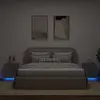 vidaXL Armoires de chevet et lumières LED 2 pcs gris béton