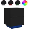 vidaXL Armoire de chevet avec lumières LED noir bois d'ingénierie