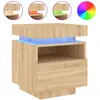vidaXL Armoire de chevet avec lumières LED chêne sonoma 40x39x48,5 cm