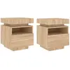 vidaXL Armoires de chevet avec lumières LED 2 pcs chêne sonoma