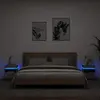 vidaXL Armoires de chevet avec lumières LED 2 pcs gris béton