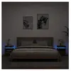 vidaXL Armoires de chevet avec lumières LED 2 pcs chêne fumé