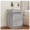 vidaXL Tables de chevet avec lumières LED 2 pcs gris béton 35x39x55 cm