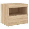 vidaXL Table de chevet avec lumières LED chêne sonoma 50x40x45 cm