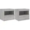 vidaXL Tables de chevet avec lumières LED 2 pcs sonoma gris 50x40x45cm