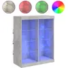 vidaXL Buffet avec lumières LED gris béton 81x37x100 cm