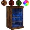 vidaXL Buffet avec lumières LED chêne fumé 41x37x67 cm