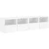 vidaXL Meubles TV muraux 2 pcs blanc 100x30x30 cm bois d'ingénierie