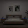 vidaXL Tables de chevet murales avec lumières LED 2 pcs chêne marron