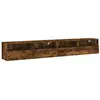 vidaXL Meubles TV muraux 2pcs chêne fumé 100x30x30cm bois d'ingénierie