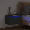 vidaXL Table de chevet murale avec lumières LED noir