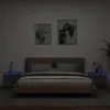 vidaXL Tables de chevet murales avec lumières LED 2 pcs noir