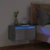 vidaXL Table de chevet murale avec lumières LED gris béton