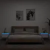 vidaXL Tables de chevet murales avec lumières LED 2 pcs blanc