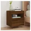 vidaXL Meuble TV mural avec lumières LED chêne marron 40x30x40 cm