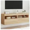 vidaXL Meubles TV muraux lumières LED 2 pcs chêne sonoma 60x30x40 cm