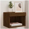 vidaXL Tables de chevet murales avec lumières LED 2 pcs chêne marron