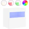 vidaXL Meuble TV mural avec lumières LED blanc 40x30x40 cm