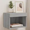 vidaXL Table de chevet murale avec lumières LED sonoma gris