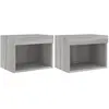vidaXL Tables de chevet murales avec lumières LED 2 pcs sonoma gris