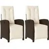 vidaXL Chaises inclinables de jardin lot de 2 avec repose-pied rotin